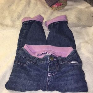 Little girls denim fleece lined jeans